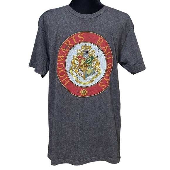 Warner Bros. Other - Harry Potter Studio Tour Hogwarts Railways Crest Gray Tee Medium NWT